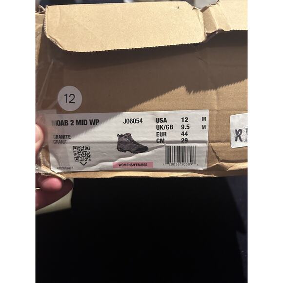 Merrell Women's 12 Wide Moab 2 Mid WP Hiking Boots Granite Gray Waterproof - Picture 8 of 8